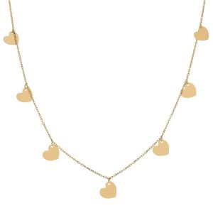 Gargantilla oro 18kl charms corazones
