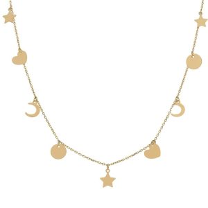 Gargantilla oro 18kl mini charms mix