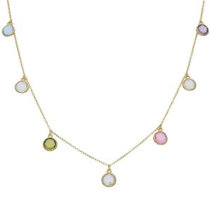 Gargantilla oro 18kl mini charms piedras