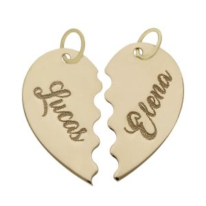 Colgante oro 18kl corazon partido