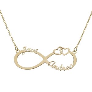 Colgante oro 18kl infinito + corazones
