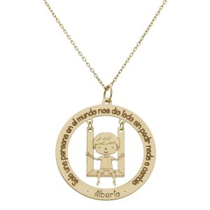 Gargantilla oro 18kl frase + niño – 28mm