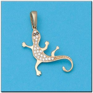 Colgante oro 18kl lagarto circonitas