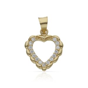 Colgante oro 18kl corazon circonitas