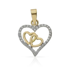 Colgante oro 18kl corazones