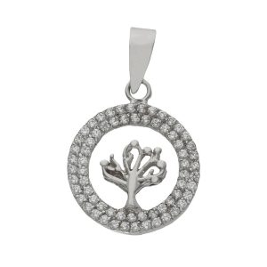 Colgante oro blanco 18kl arbol de la vida