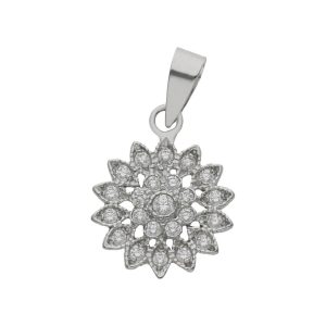 Colgante oro blanco 18kl sol