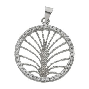Colgante oro blanco 18kl circonitas