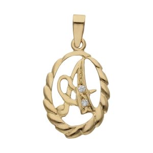 Colgante oro 18kl letra circonitas