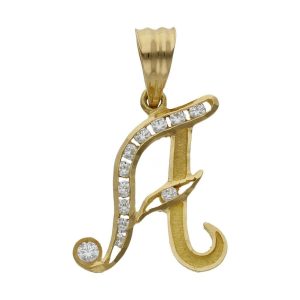 Colgante oro 18kl letra circonitas – 19mm