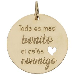 Mi historia – abalorio oro 18kl frase bonito