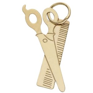 Mi historia – abalorio oro 18kl tijeras + peine