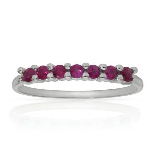 Sortija oro blanco 18kl rubies finos