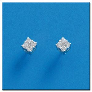 Pendientes oro blanco 18kl diamantes