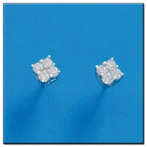Pendientes oro blanco 18kl diamantes