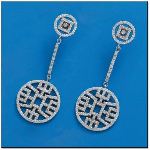 Pendientes oro blanco 18kl diamantes