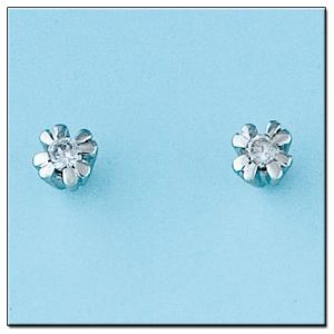 Pendientes oro blanco 18kl diamantes