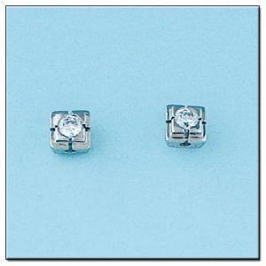 Pendientes oro blanco 18kl diamantes
