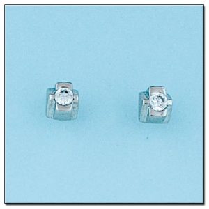 Pendientes oro blanco 18kl diamantes