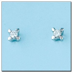 Pendientes oro blanco 18kl diamantes