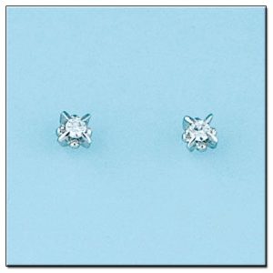 Pendientes oro blanco 18kl diamantes