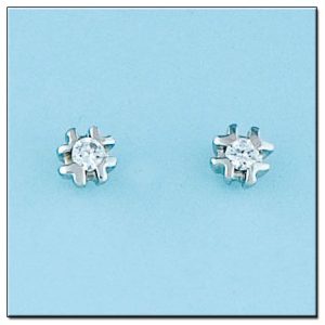Pendientes oro blanco 18kl diamantes