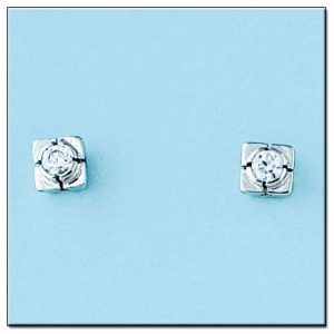 Pendientes oro blanco 18kl diamantes