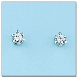 Pendientes oro blanco 18kl diamantes