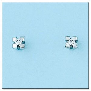 Pendientes oro blanco 18kl diamantes