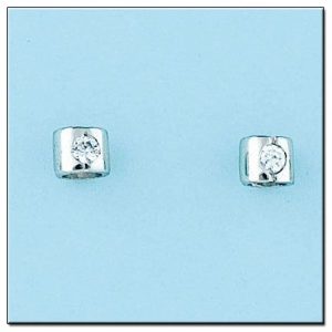 Pendientes oro blanco 18kl diamantes