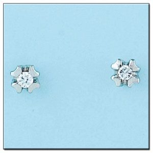 Pendientes oro blanco 18kl diamantes