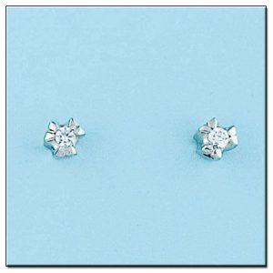 Pendientes oro blanco 18kl diamantes