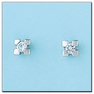 Pendientes oro blanco 18kl diamantes