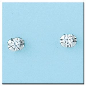 Pendientes oro blanco 18kl diamantes