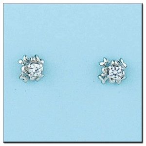 Pendientes oro blanco 18kl diamantes