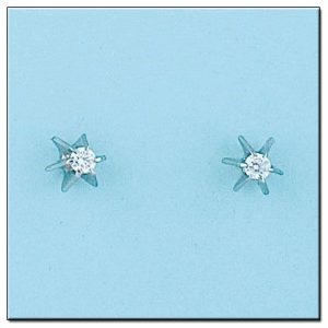 Pendientes oro blanco 18kl diamantes