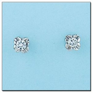 Pendientes oro blanco 18kl diamantes