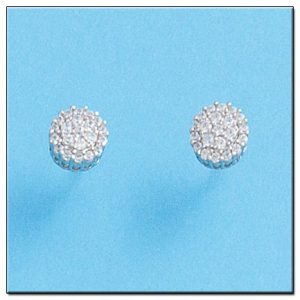 Pendientes oro blanco 18kl diamantes