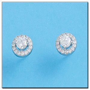 Pendientes oro blanco 18kl diamantes