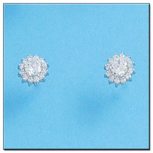 Pendientes oro blanco 18kl diamantes