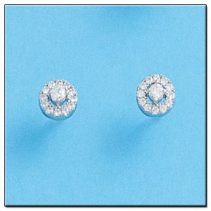 Pendientes oro blanco 18kl diamantes