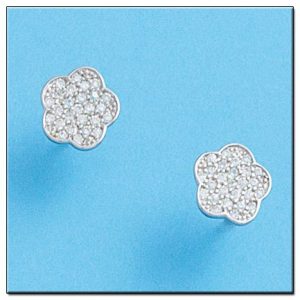 Pendientes oro blanco 18kl diamantes