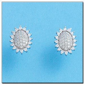 Pendientes oro blanco 18kl diamantes
