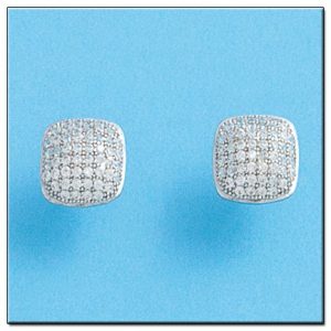 Pendientes oro blanco 18kl diamantes