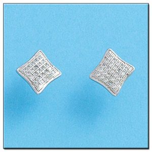 Pendientes oro blanco 18kl diamantes