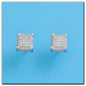 Pendientes oro blanco 18kl diamantes
