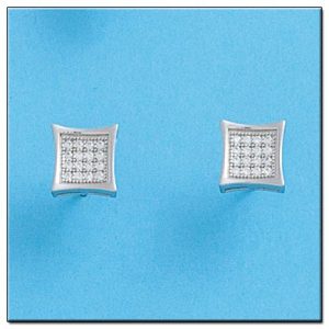Pendientes oro blanco 18kl diamantes