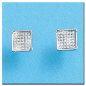 Pendientes oro blanco 18kl diamantes