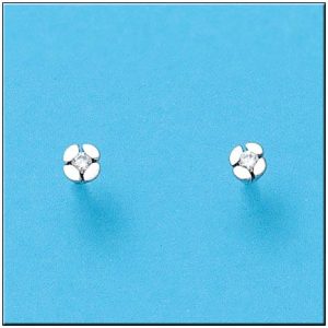 Pendientes oro blanco 18kl diamantes