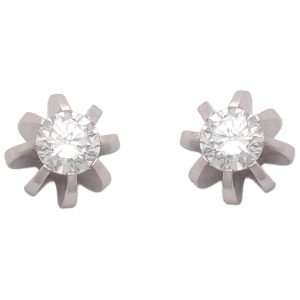 Pendientes oro blanco 18kl diamantes